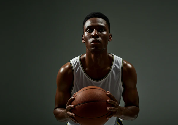 Focused Basketball Player