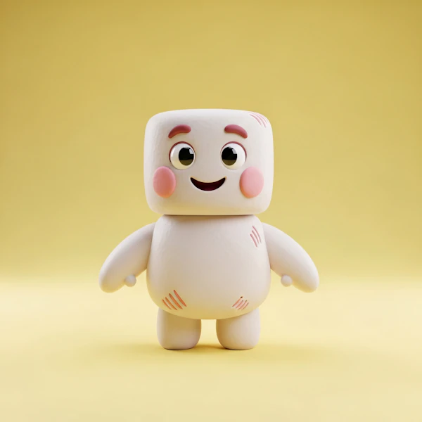 Cheerful Marshmallow Character