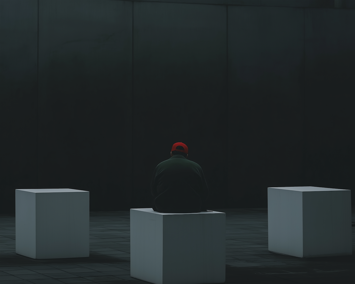 Solitary Figure in Minimalist Setting