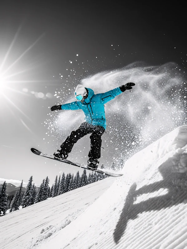 Snowboarder Mid-Jump