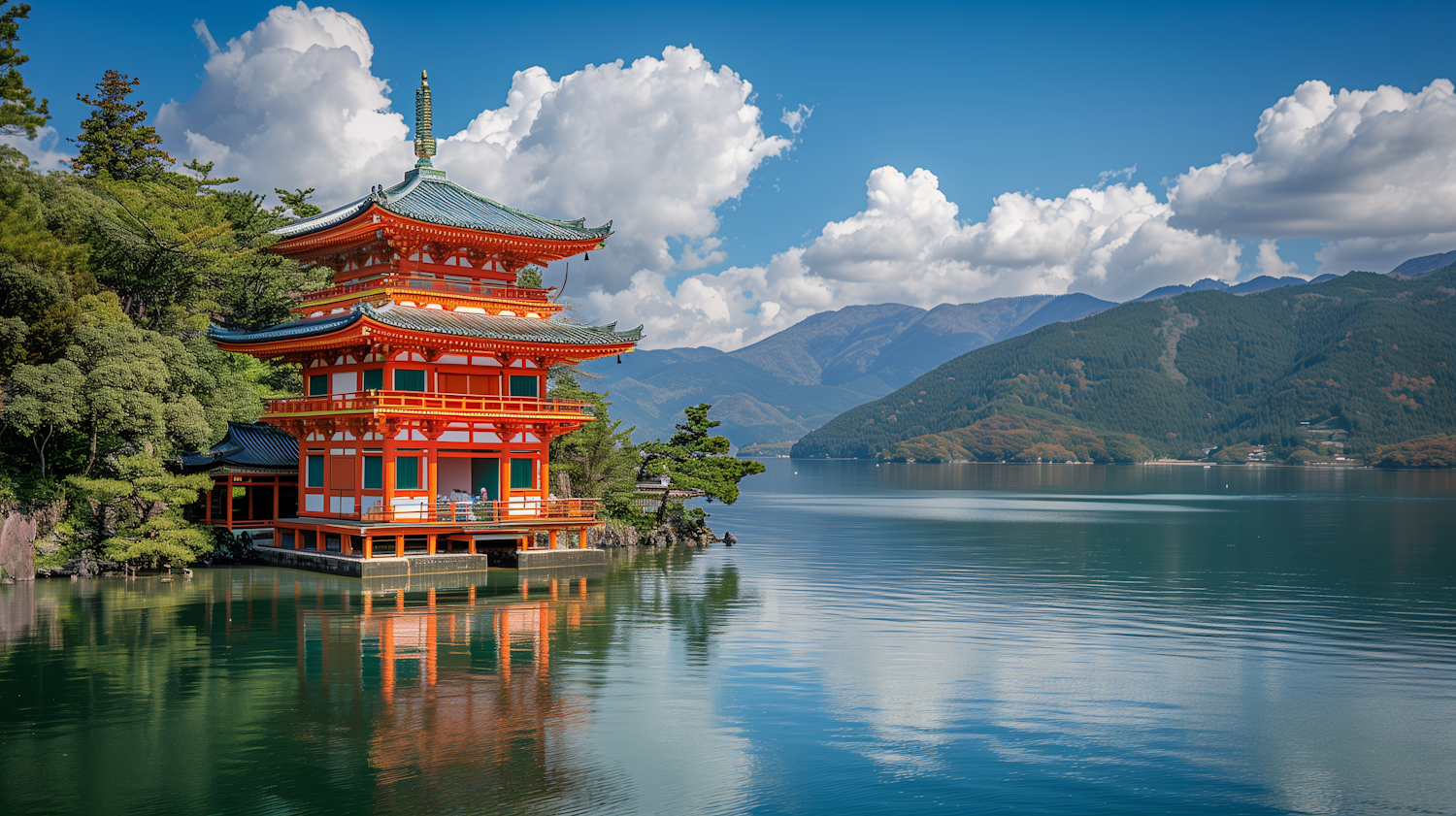 Tranquil Pagoda by the Lake