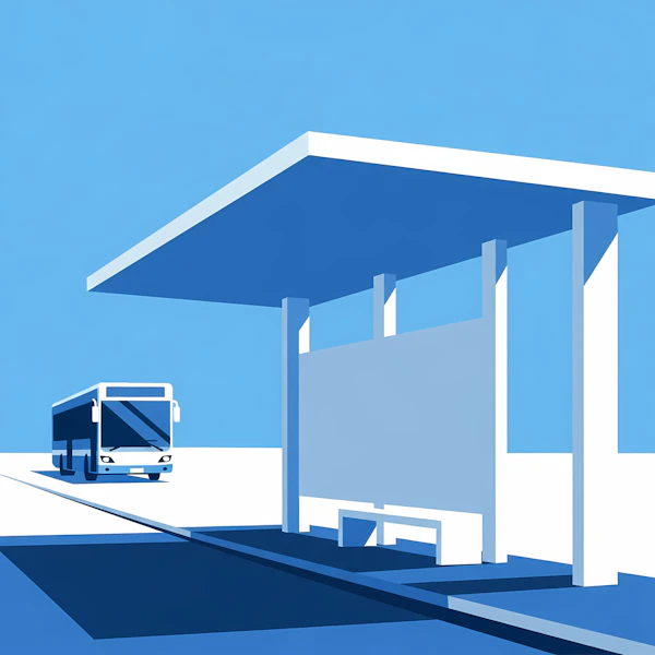 Minimalist Bus Stop Art