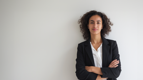 Confident Professional Woman with Curly Hair