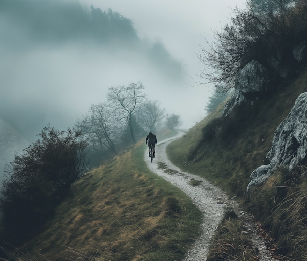 Misty Bicycle Path