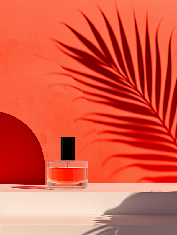 Minimalist Coral Perfume Display
