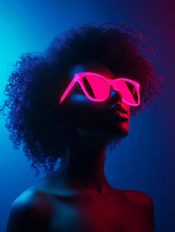 Neon Portrait of Woman