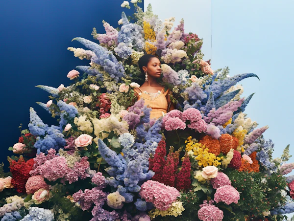 Woman in Floral Harmony
