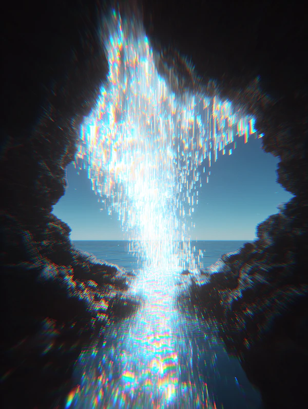 Prismatic Rock Cascade