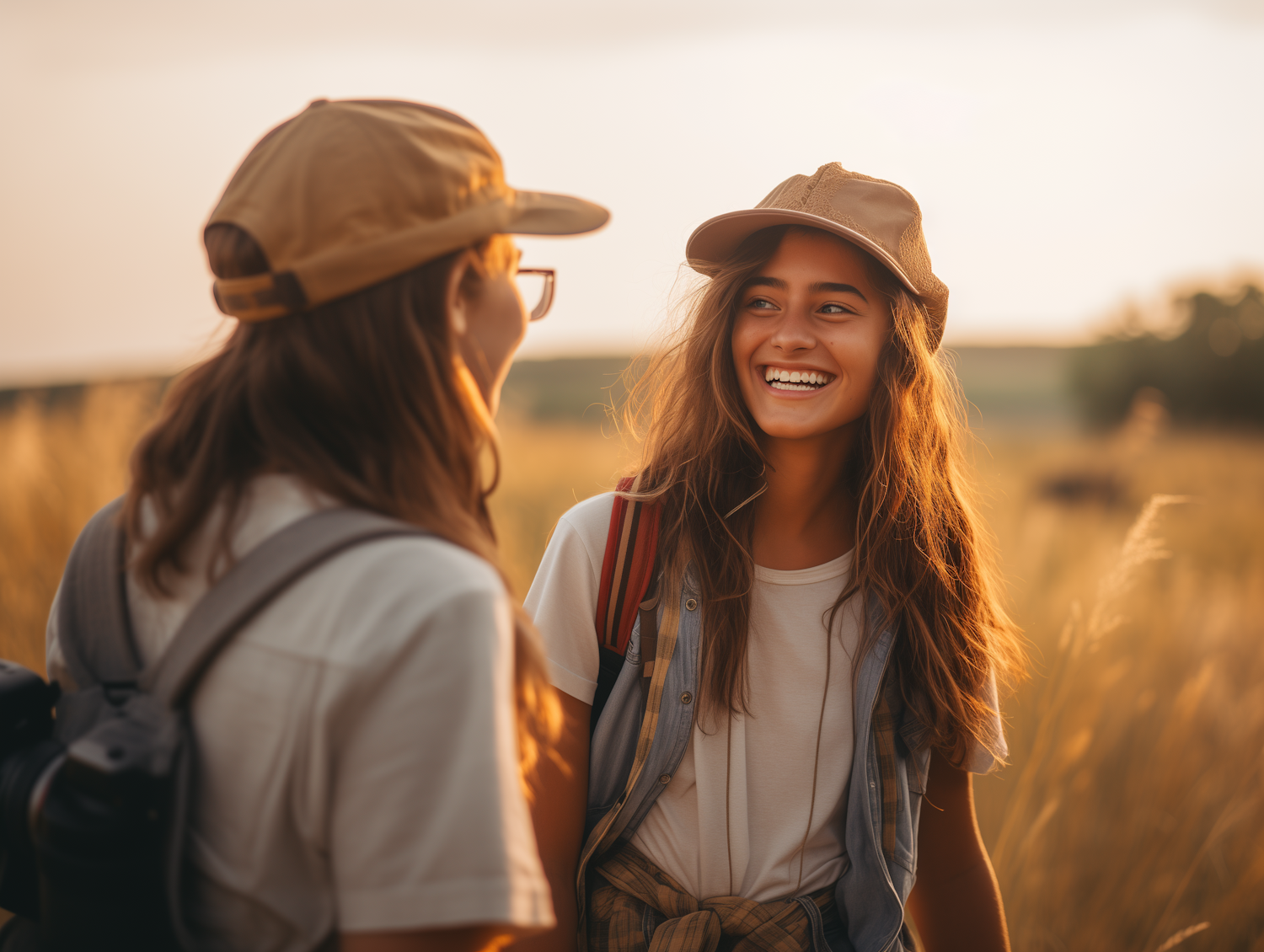 Sunset Joy in the Field