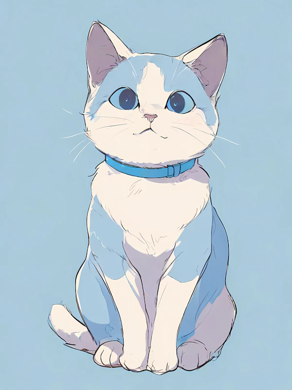 Whimsical Blue Cat