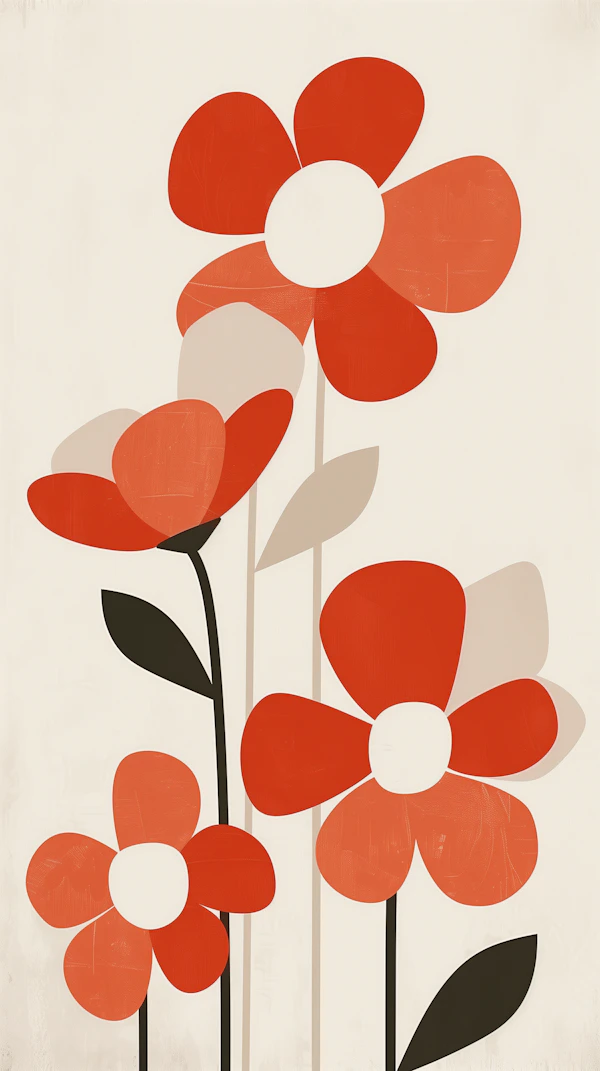 Stylized Red Flowers
