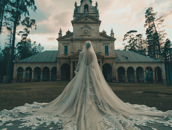 Elegant Bride at Historical Mansion