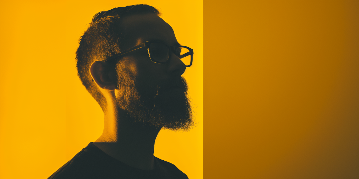 Man with Beard and Glasses Profile