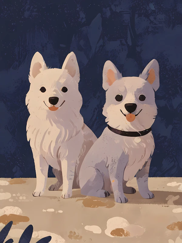 Cartoon Dogs Companionship