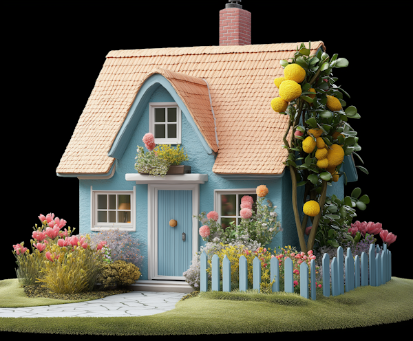 Whimsical Fairytale House Illustration