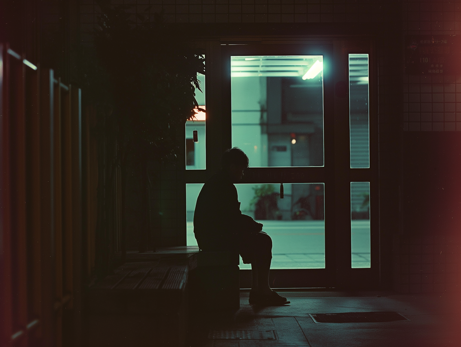 Contemplative Silhouette in Doorway