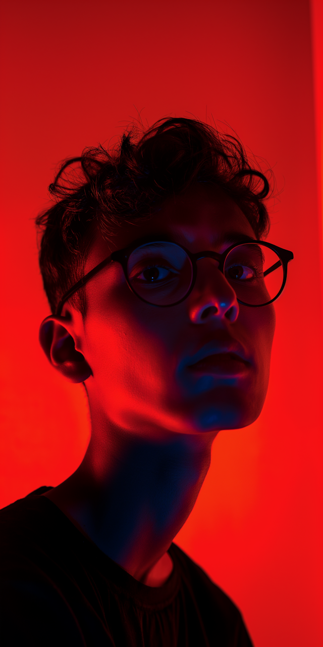 Colorful Portrait with Contrasting Lighting