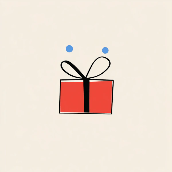 Stylized Red Gift Box Illustration