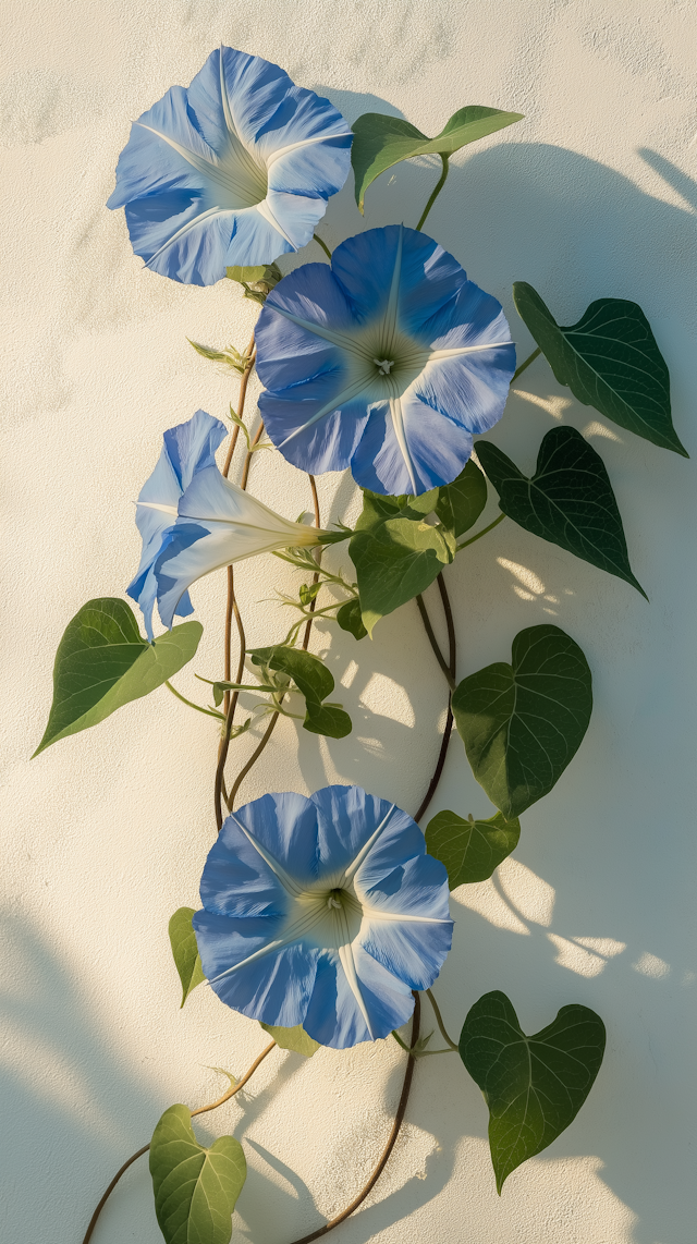 Radiant Blue Morning Glories