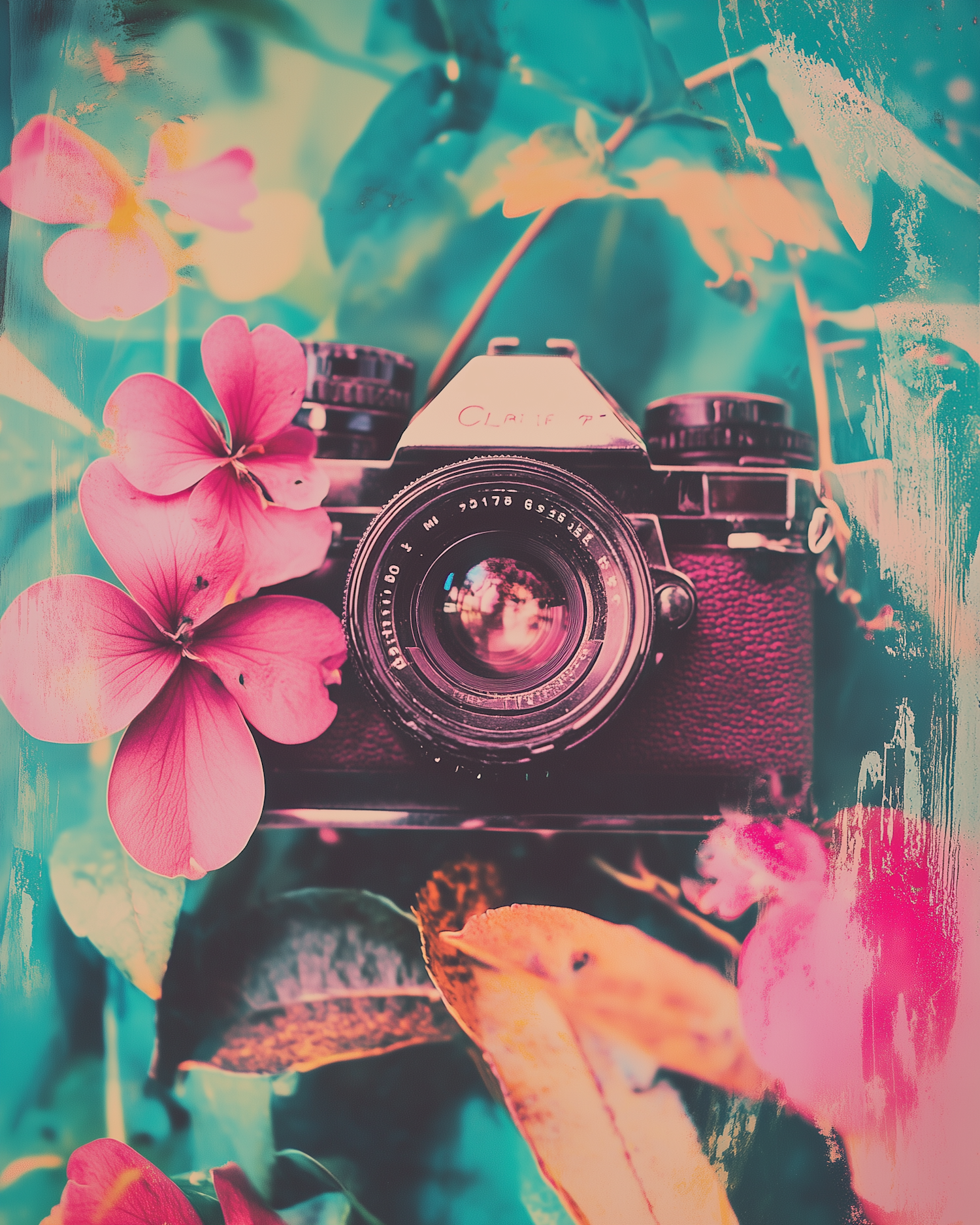 Vintage Camera with Flowers