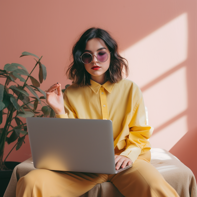 Stylish Professional in Sunlit Studio