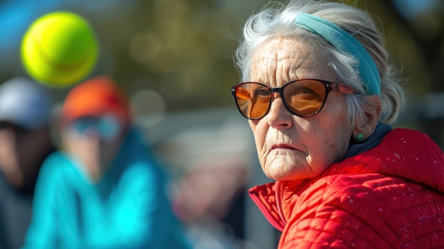 Thoughtful Elderly Woman in Sunlight