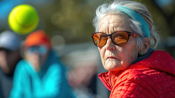 Thoughtful Elderly Woman in Sunlight