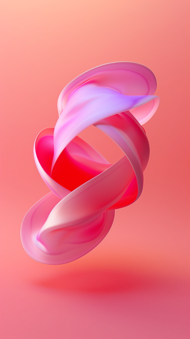 Abstract Glossy Ribbon Sculpture