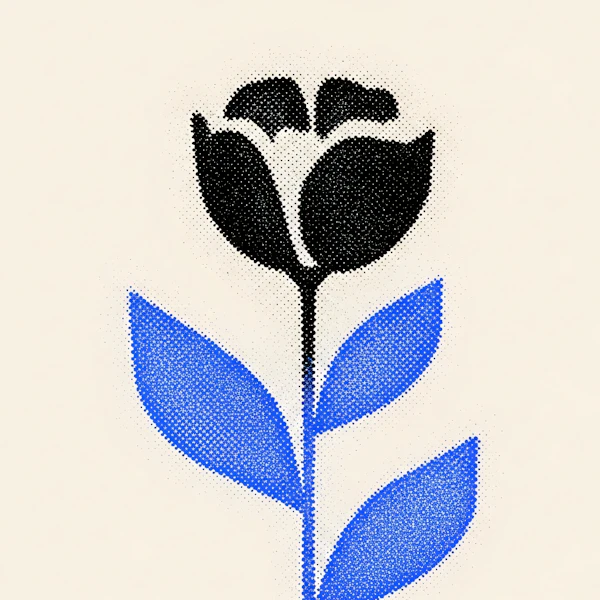 Halftone Flower Art