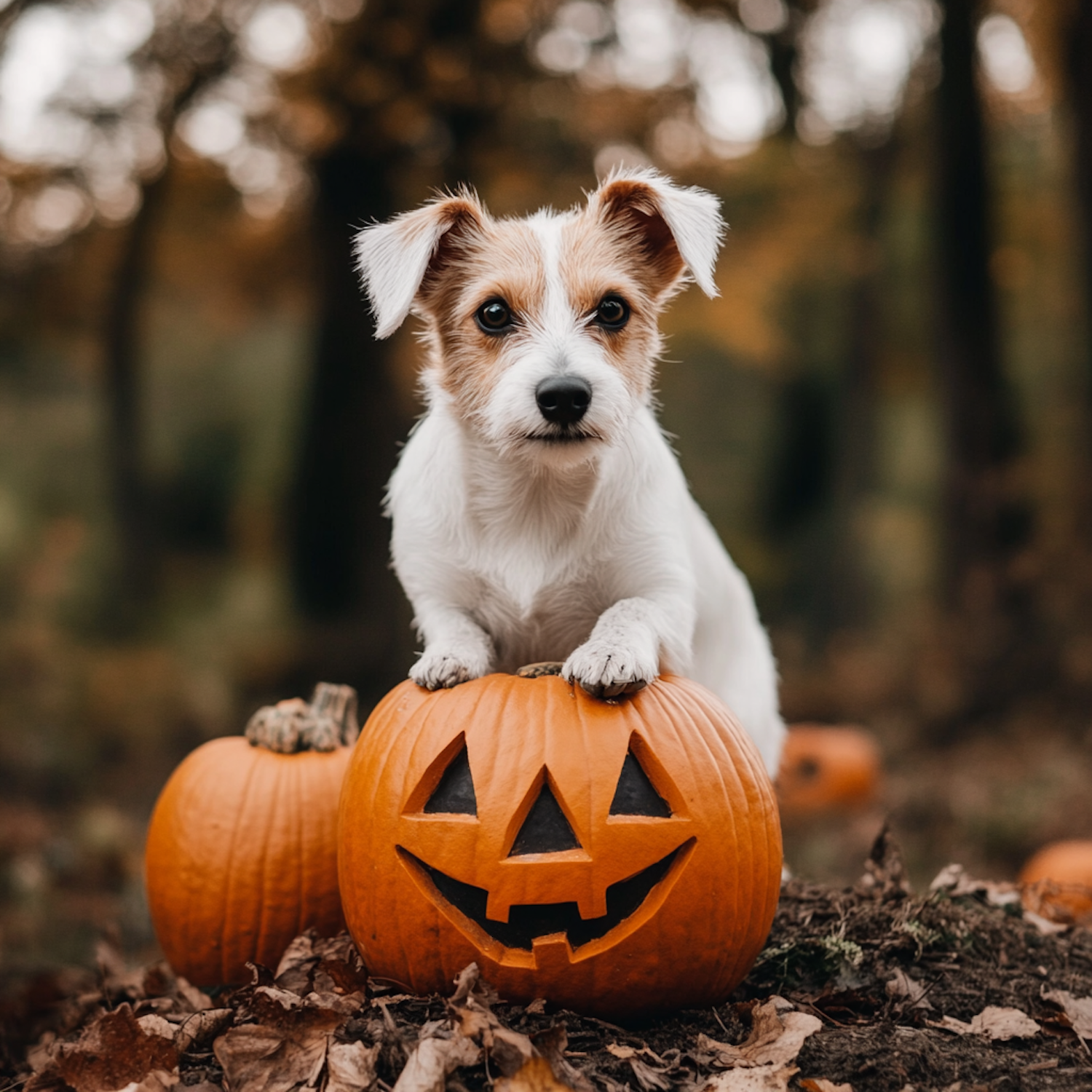 Dog on Pumpkin