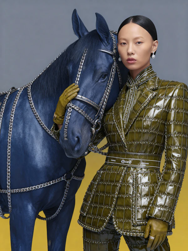 Woman and Blue Horse
