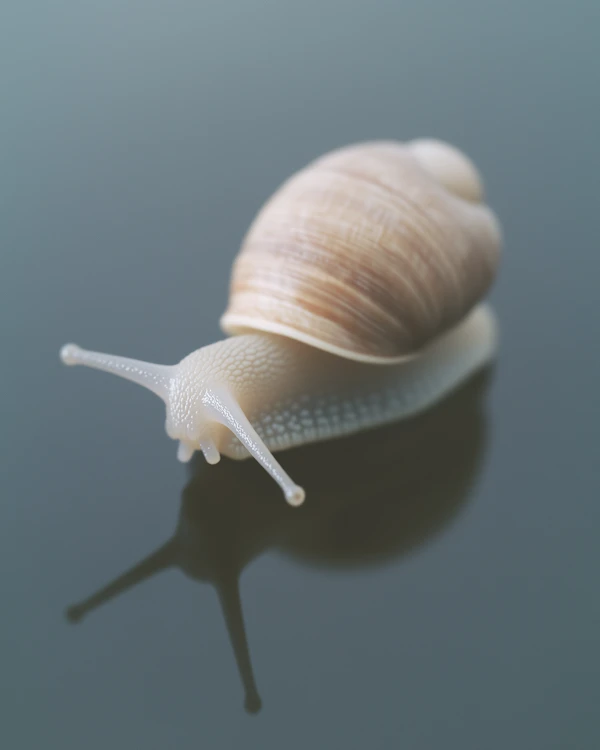 Snail Close-Up Reflection