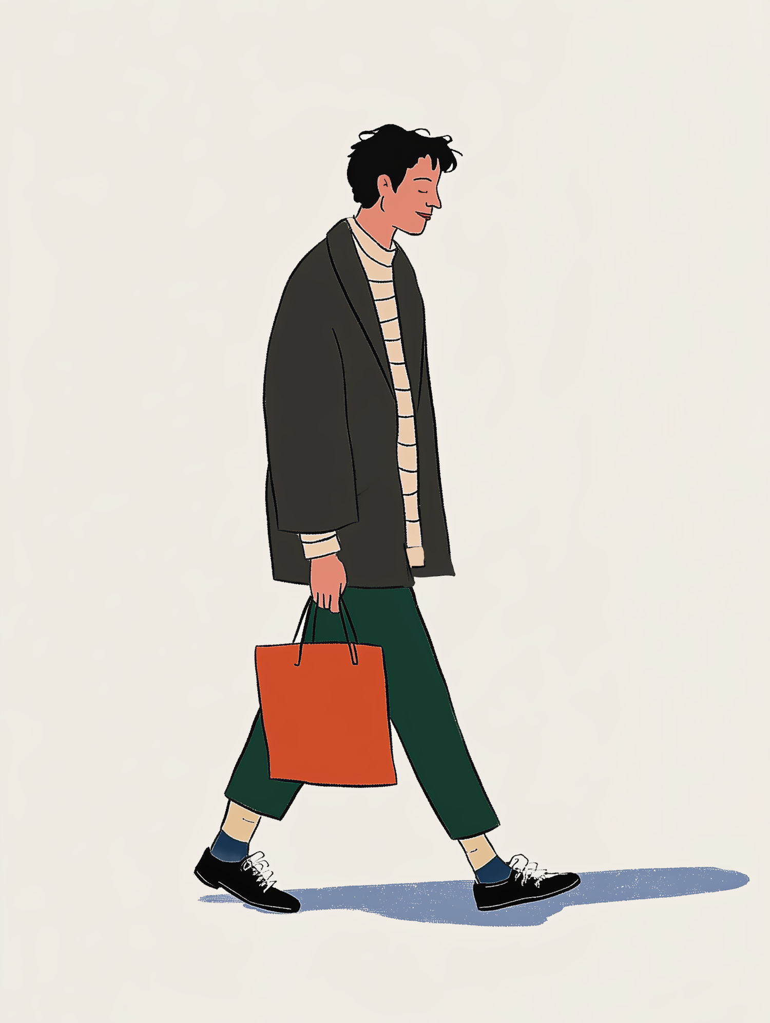 Stylized Confident Man with a Tote Bag