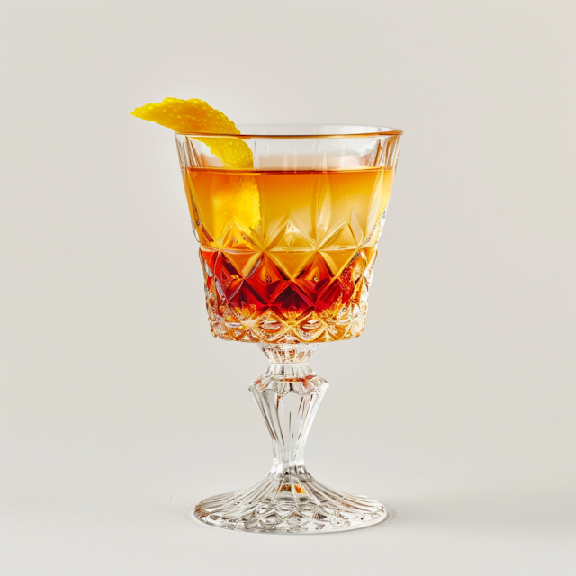 Elegant Cocktail in Ornate Glass