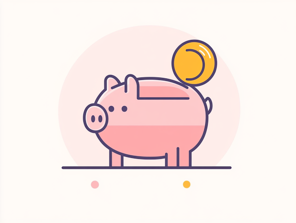 Stylized Piggy Bank Illustration