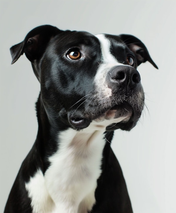 Black and White Pit Bull Portrait