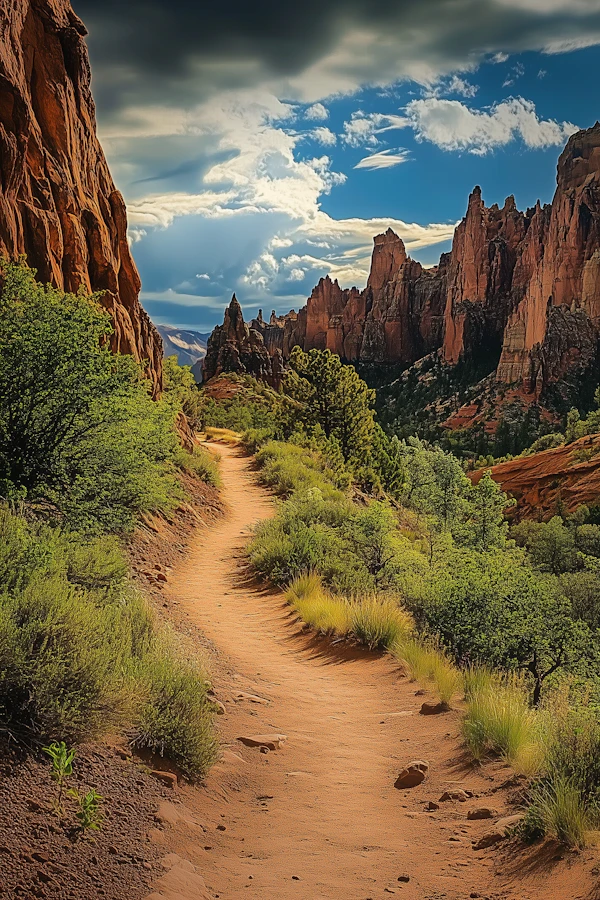 Scenic Landscape with Rock Formation