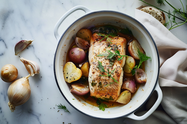 Rustic Cooked Salmon Dish