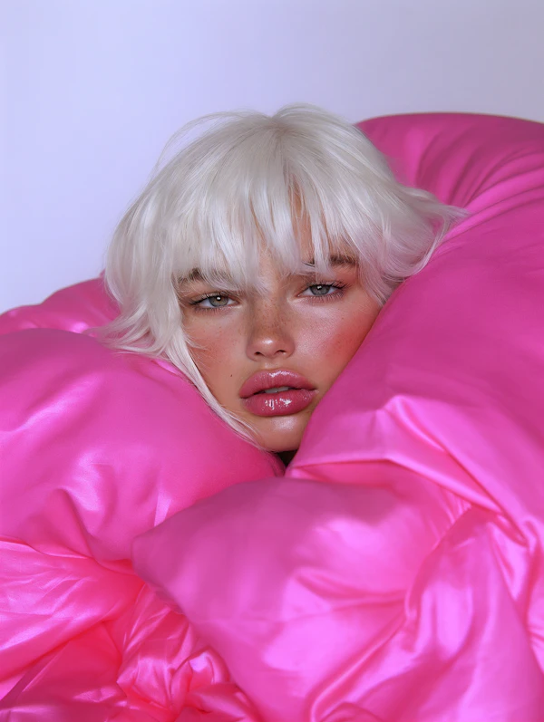 Portrait With Pink Fabric