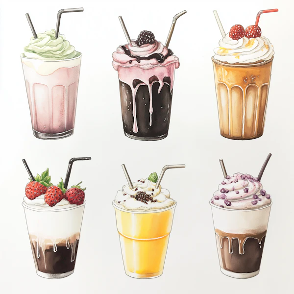 Colorful Milkshake Art