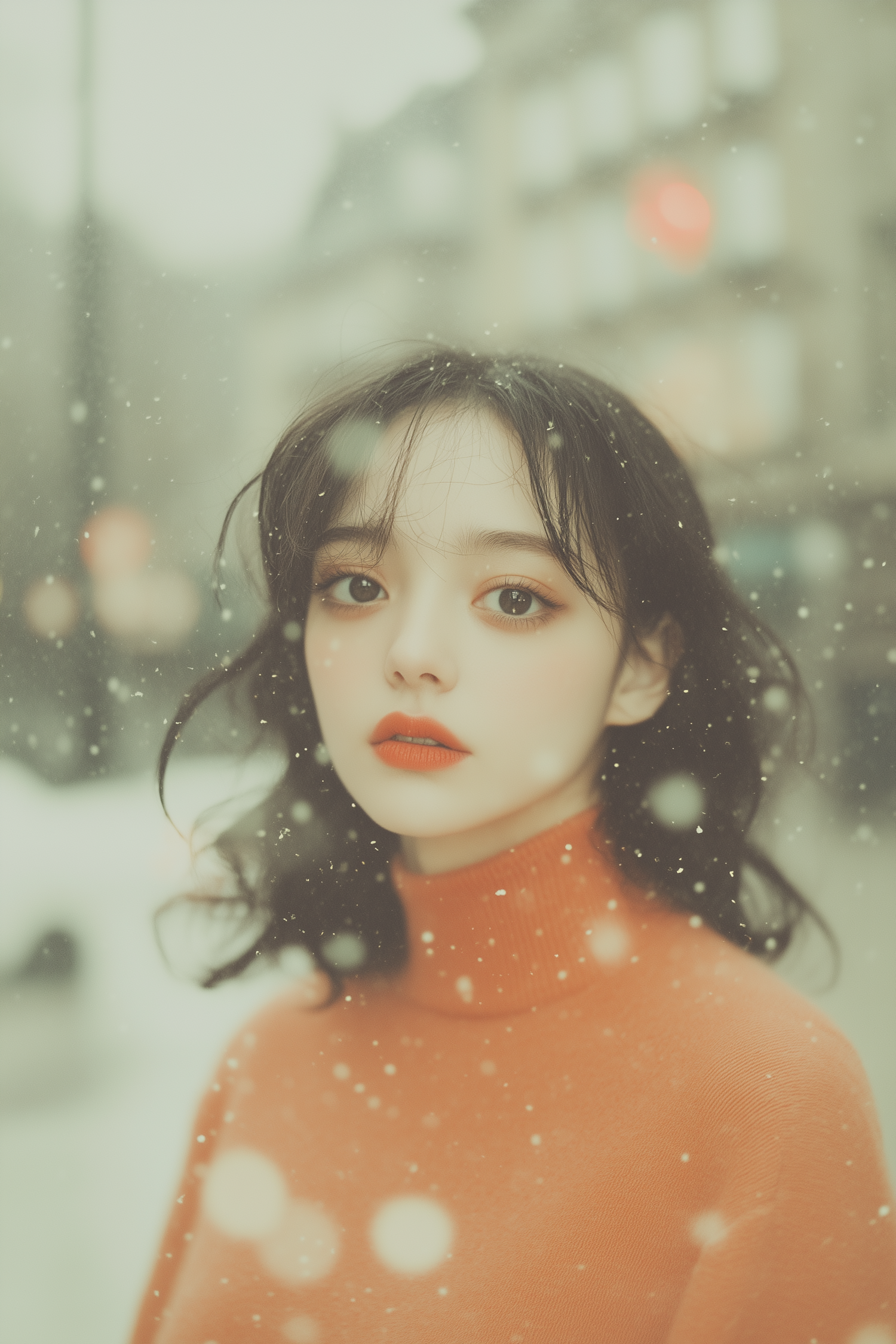 Serene Woman in Snow