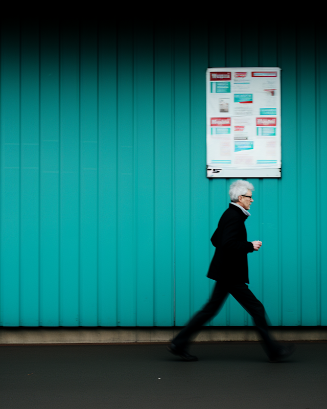 Brisk Stride in Teal Solitude