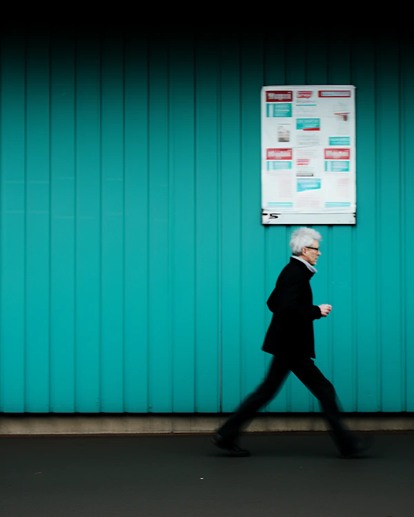 Brisk Stride in Teal Solitude