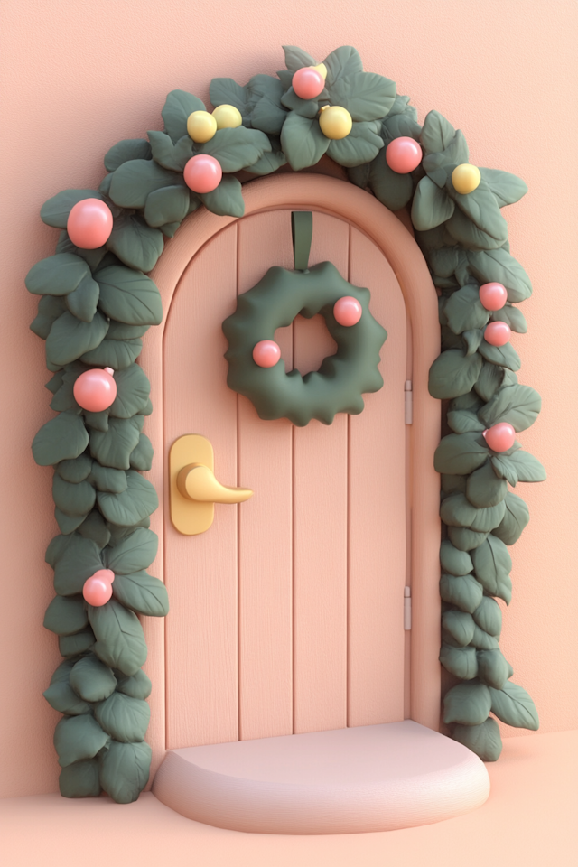 Festive Door with Ornaments