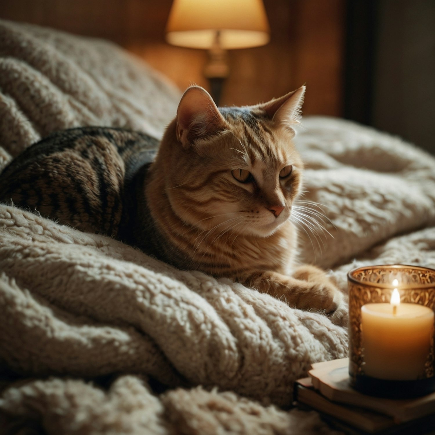 Cozy Tabby Cat Scene