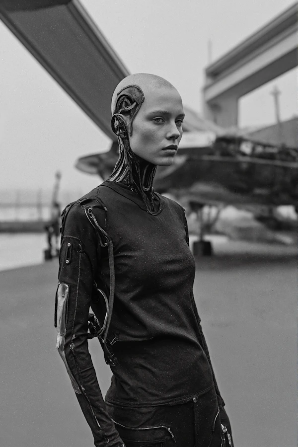 Futuristic Cyborg Figure