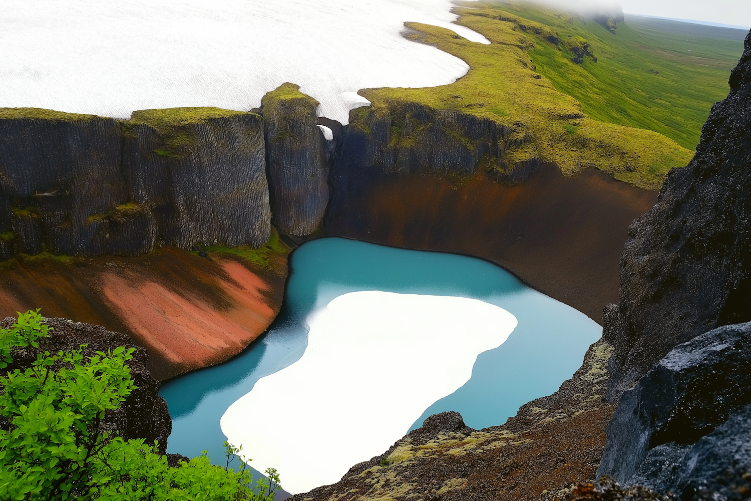 Turquoise Lake and Basalt Cliffs