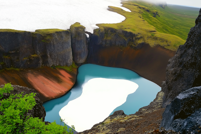 Turquoise Lake and Basalt Cliffs