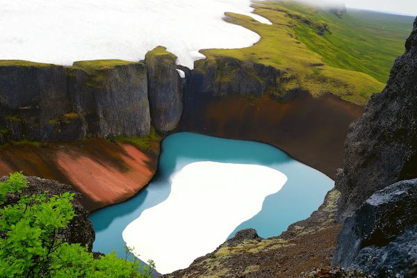 Turquoise Lake and Basalt Cliffs