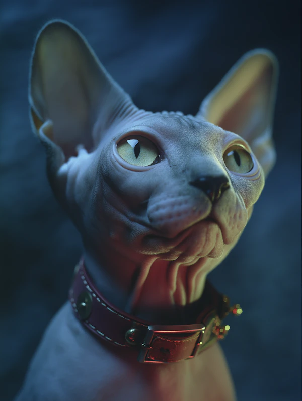 Majestic Light Grey Sphynx Cat